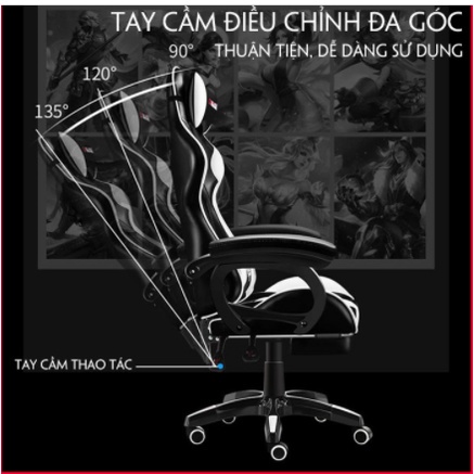 Ghế GAMING GHẾ LIVETREAM CÓ GÁC CHÂN NGẢ LƯNG THƯ GIÃN