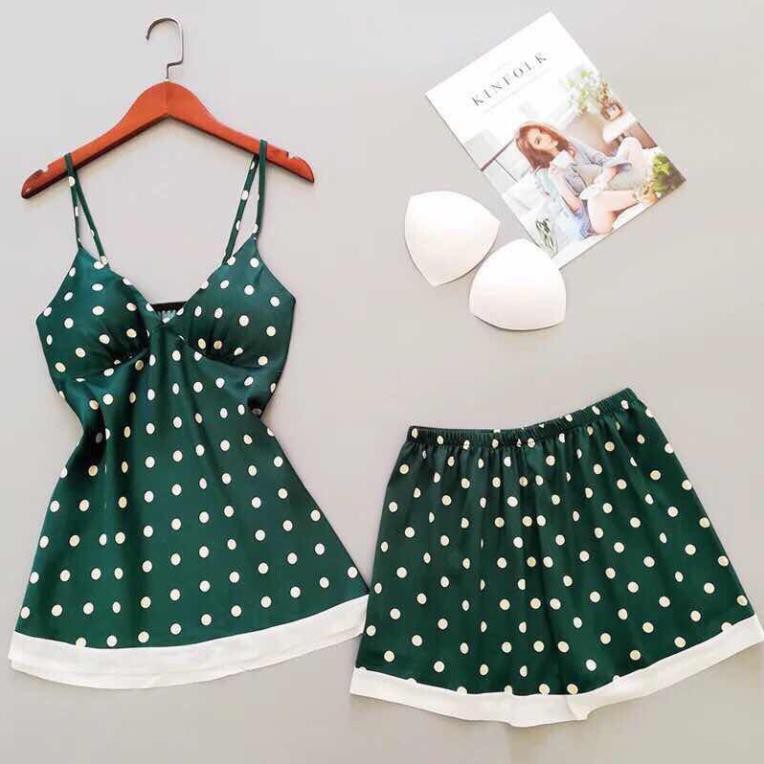 Bộ đồ ngủ đùi chấm bi mẫu 2