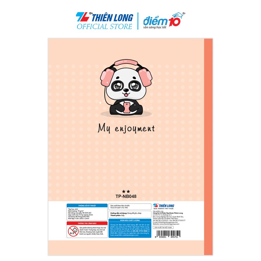 Tập học sinh 96 trang Điểm 10 TP-NB048