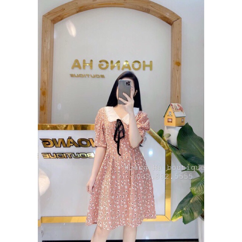 Vải caro hoa cúc