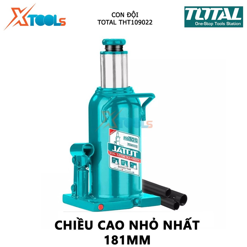 Con đội thủy lực TOTAL THT109302 kích thủy lực Khả năng đội 2-30 tấn, Chiều cao nhỏ nhất 181mm - 465mm kích nâng các vật