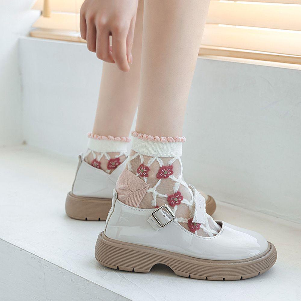 FORBETTER Vớ Lụa Thoáng Khí Thoải Mái Họa Tiết Dễ Thương Phong Cách Lolita Cho Nữ