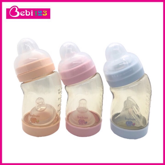 Bình sữa PPSU nghiêng Baby BaBuu Nhật Bản tặng kèm núm ty 180ml & 260ml cho bé