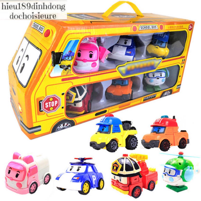 Hộp 6 xe Poli biến hình robot (ảnh thật)