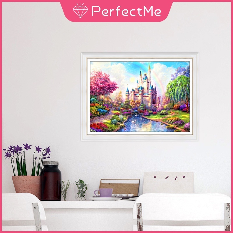 Bộ Tranh Đính Đá 5D Tự Làm Hình Cô Gái Mưa Rơi 40x30cm Trang Trí Nhà Cửa