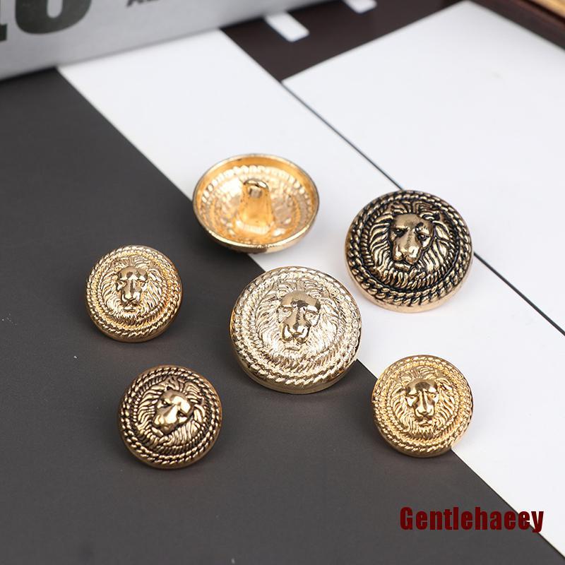 Bộ 10 Nút Áo Kim Loại Hình Sư Tử