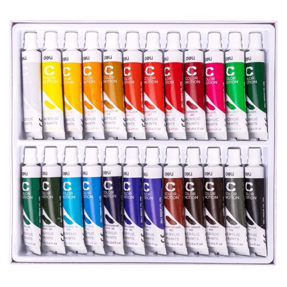 Màu nước Acrylic dạng tuýp 12 màu Deli C12-12
