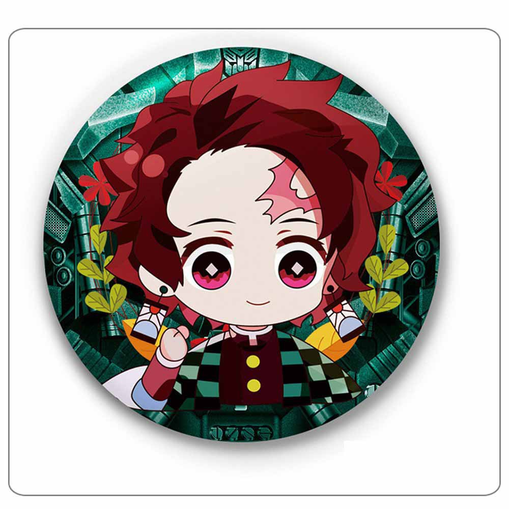 Huy hiệu cài áo in hình Kimetsu no Yaiba - Thanh Gươm Diệt Quỷ anime chibi xinh xắn dễ thương m01