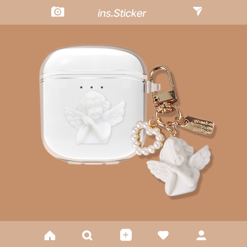 Vỏ Bảo Vệ Hộp Sạc Tai Nghe Havit I97 Mềm Đính Nơ Và Ngọc Trai