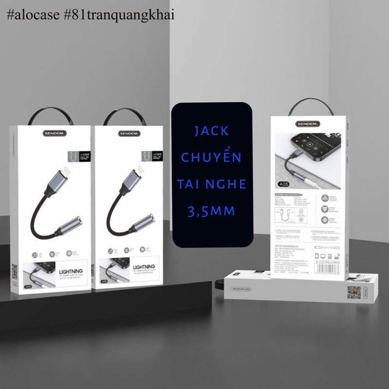 đầu chuyển tai nghe Sendem lightning to jack 3,5mm