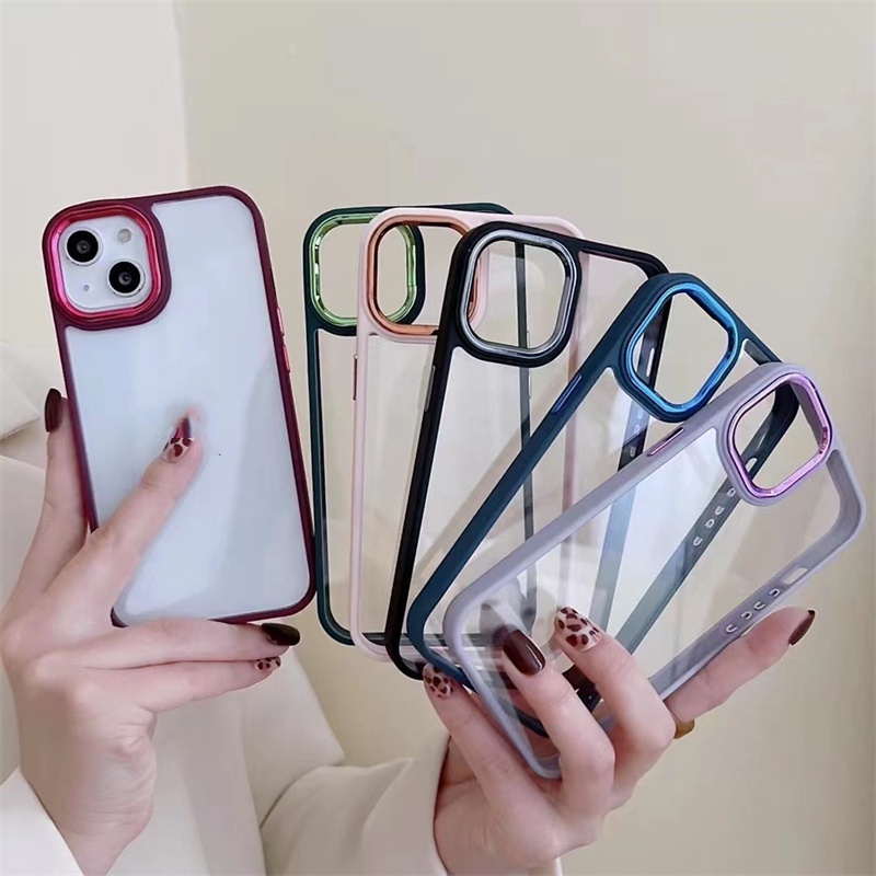 Ốp Điện Thoại Viền Kim Loại Màu Sắc Chống Sốc Cho For iPhone 13 Pro MAX 12 Pro MAX iPhone 11 Pro MAX 7 8 Plus X XS MAX XR