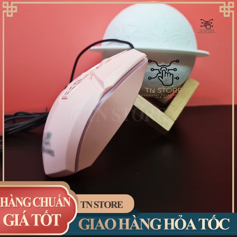 Chuột máy tính giá rẻ gaming có led có dây màu trắng đen hồng Tn Store