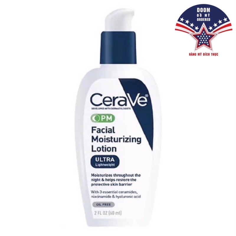 [HÀNG MỸ] Kem Dưỡng Ẩm CeraVe Facial Moisturizing Lotion PM