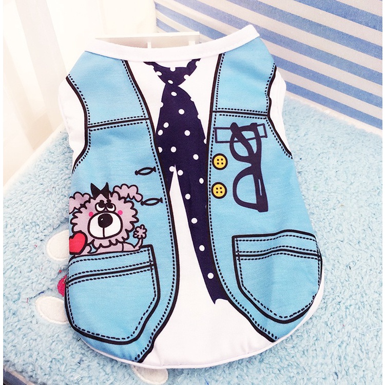 Áo Yếm Thoáng Khí In Họa Tiết Hoạt Hình Dành Cho Thú Cưng