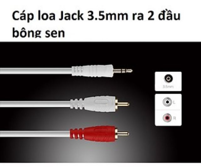 Cáp audio 3.5 ra RCA (hoa sen) 1,8 mét - Hàng Nhập Khẩu