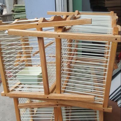 Lồng tắm chim khuyên 2 cửa, lồng tắm chào mào nan phíp tặng khay tắm cho chim