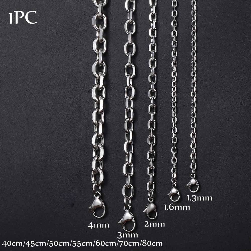 Vòng cổ Thép Không Gỉ 1.3mm/1.6mm/2mm/ 3mm/4mm Thời Trang Cho Nam Và Nữ