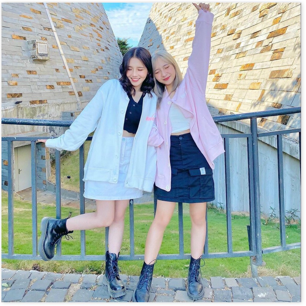 Áo khoác nỉ cardigan form rộng nút cúc siêu xinh cho các bạn nữ KOKO MI STORE