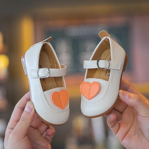 Giày búp bê da hình trái tim cho bé gái một-3 tuổi 47 6