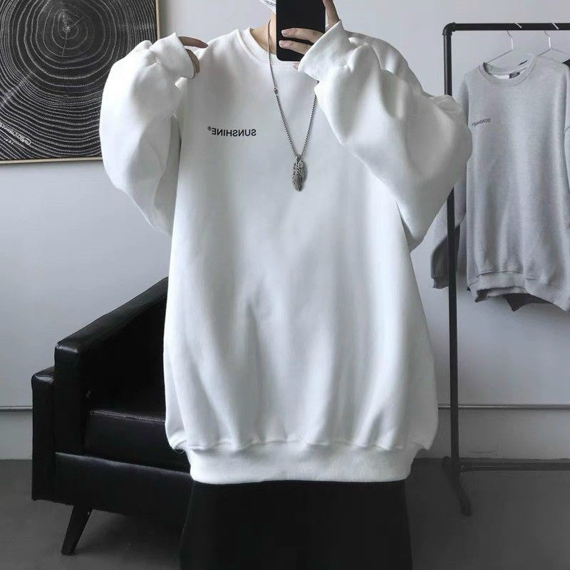Sweater nỉ ngoại in chữ 1 bên ngực trái cho nam nữ thích from rộng