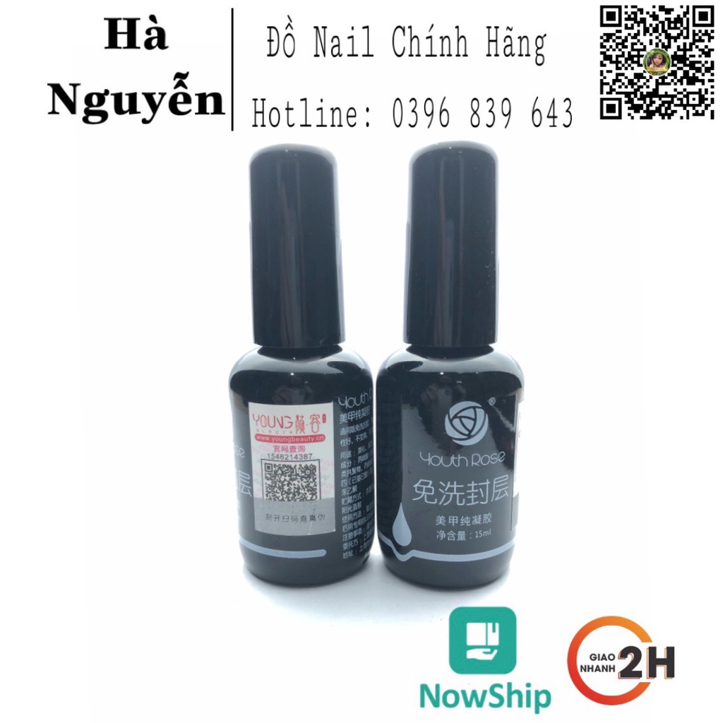 [HÀNG CHÍNH HÃNG] DUNG DỊCH BASE LIÊN KẾT - TOP BÓNG TOP GEL HOA HỒNG 15ML