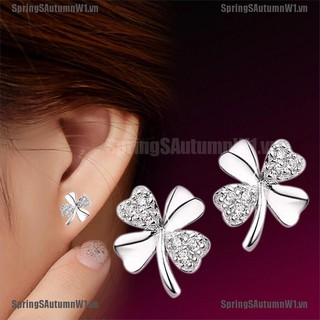 (Hàng Mới Về) 1 Đôi Bông Tai Bốn Lá May Mắn