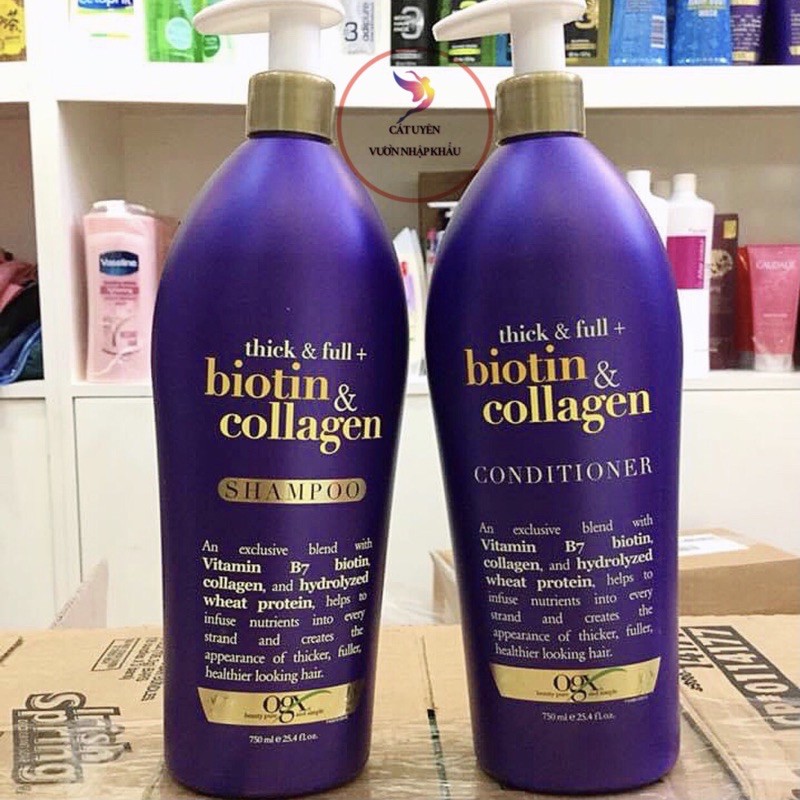 (chính hãng Mỹ) Dầu gội Biotin & Collagen OGX có vòi nhấn 750ml