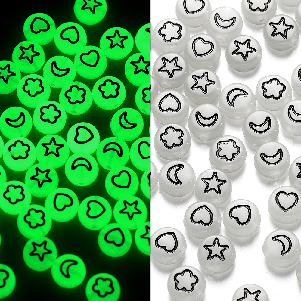 St.kunkka Bộ 100 HạT Xâu ChuỗI HìNh Chữ CáI 6.5mm NhiềU MàU SắC