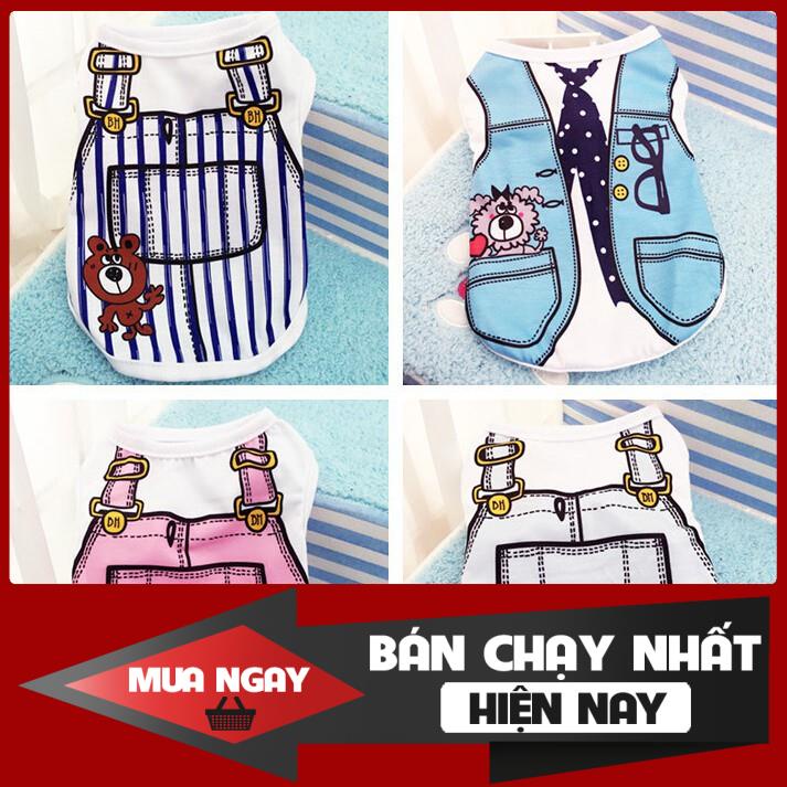 Áo Hình Gấu &amp; Chó Mùa Xuân Hè Giả Vest Mặc Thoáng Khí - Mã QACC68 0