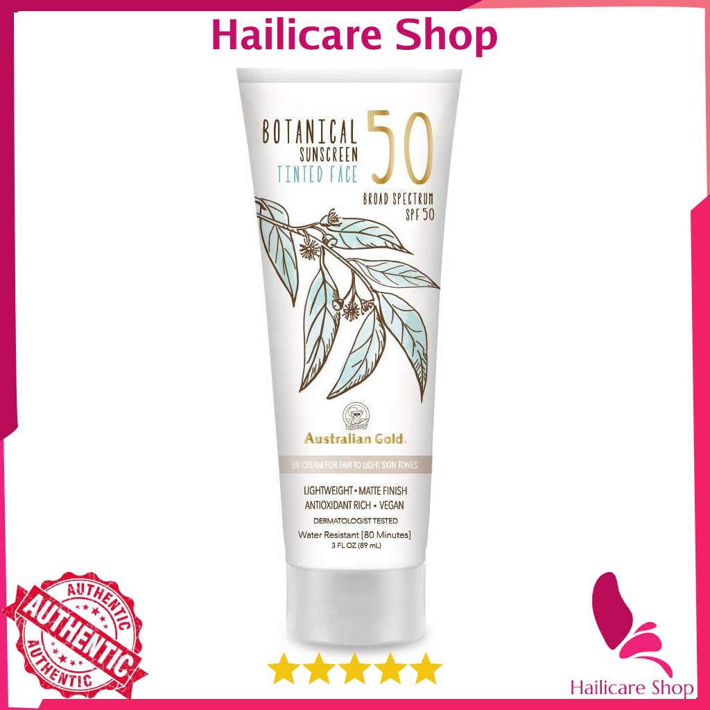 Kem Chống Nắng Australian Gold Botanical Sunscreen Tinted Face BB Cream SPF 50