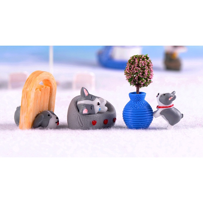 Mô Hình chú chó corgi đồ chơi nhập vai corgi trưng bày trang trí bể cá trang trí chậu cảnh