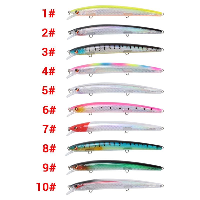Mồi Câu Cá Giả 3 Móc 13.8cm / 15.4g 10 Màu Sắc