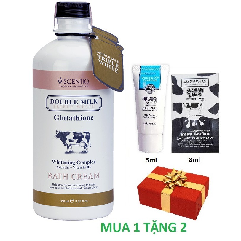 [MUA 1 TẶNG 2] Sữa Tắm Trắng Da Beauty Buffet Scentio Double Milk Triple White Bath Cream 350ml