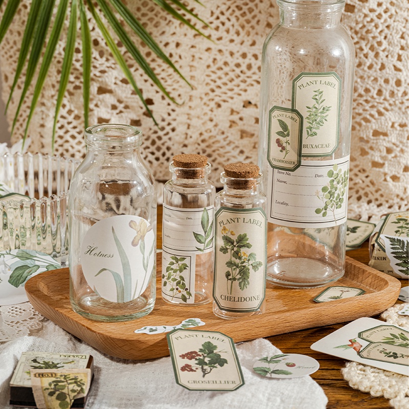 Set 30 Sticker Dán Trang Trí Album Ảnh DIY Hình Lá Cây Cổ Điển Sáng Tạo