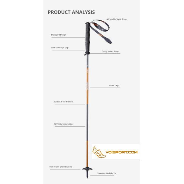 Gậy Aonijie E4102 leo núi chạy trail gấp khúc