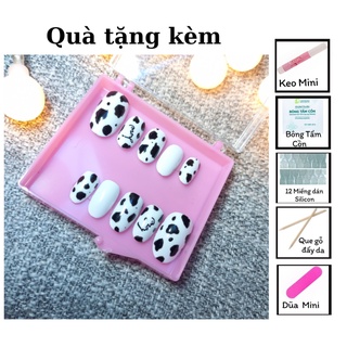 Móng thiết kế mẫu bò sữa, móng giả sơn gel