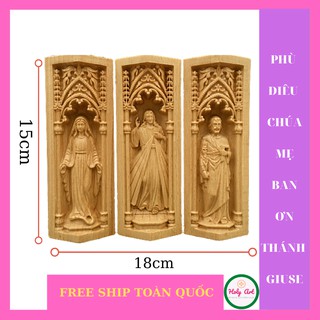 Bàn thờ công giáo gấp gọn Lòng Chúa thương xót-Mẹ ban ơn bằng gỗ {holyart}.tượng quà tặng người thân, trang trí