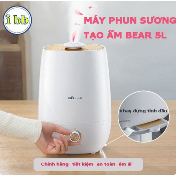 Máy phun sương tạo ẩm thông minh có khay đựng tinh dầu  BEAR 5L_[bảo hành 1 đổi 1]