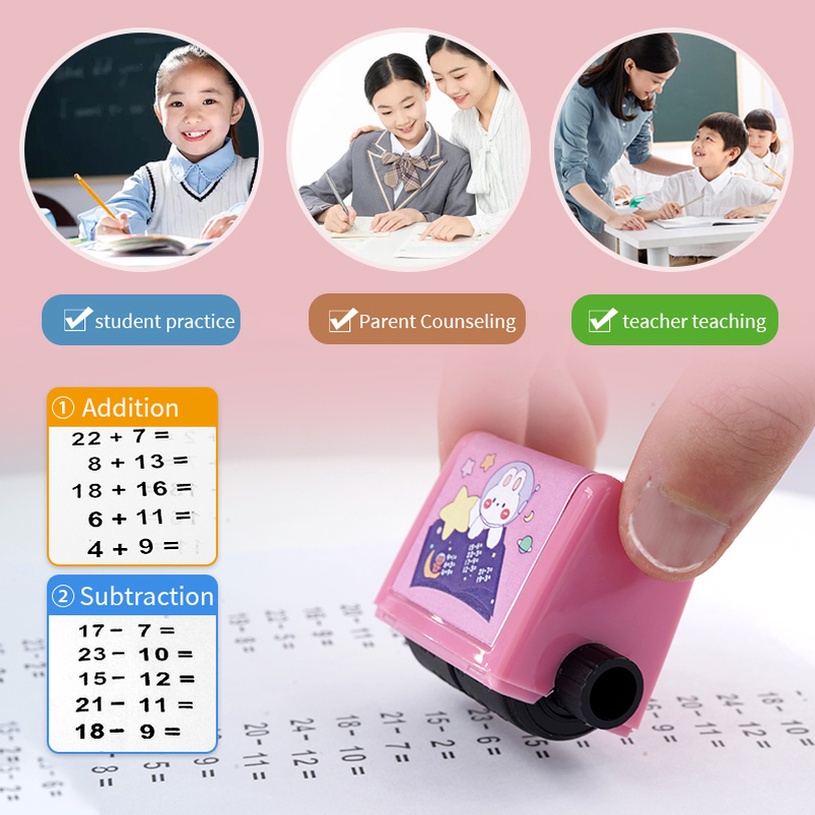 Bộ Dụng Cụ Học Toán 10ml Gồm Bảng Mực Cuộn / Kéo / Con Dấu Đa Năng Cho Học Sinh