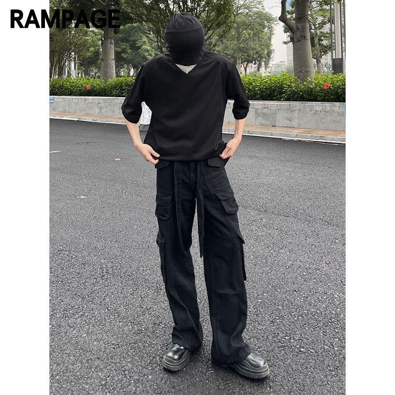 Rampage Quần Dài Ống Rộng Phối Nhiều Túi Phong Cách Đường Phố Âu Mỹ Thời Trang Mùa Hè Dành Cho Nam Và Nữ