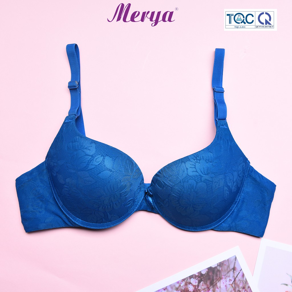 Áo Lót Nữ Merya A025 Cúp Lên Ren Hoa Lụa Chìm Nâng Ngực Mềm Mại
