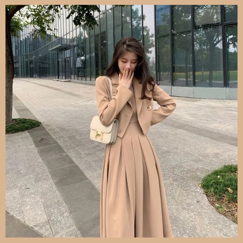 sét vest nữ phong cách Hàn Quốc Áo blazer  váy cúp ngực | BigBuy360 - bigbuy360.vn