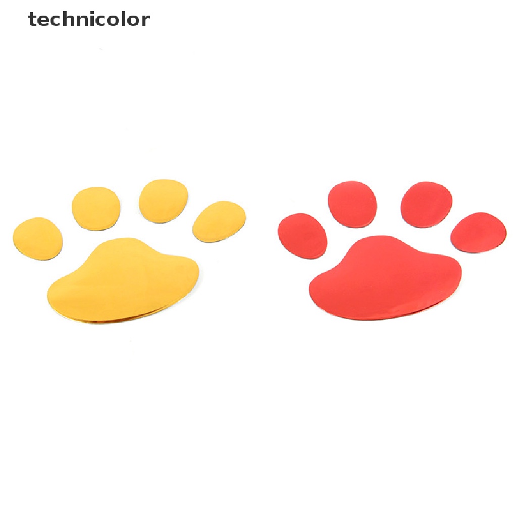 Set 2 Miếng Dán Hình Dấu Chân Chó 3D Trang Trí Xe Hơi Xe Máy