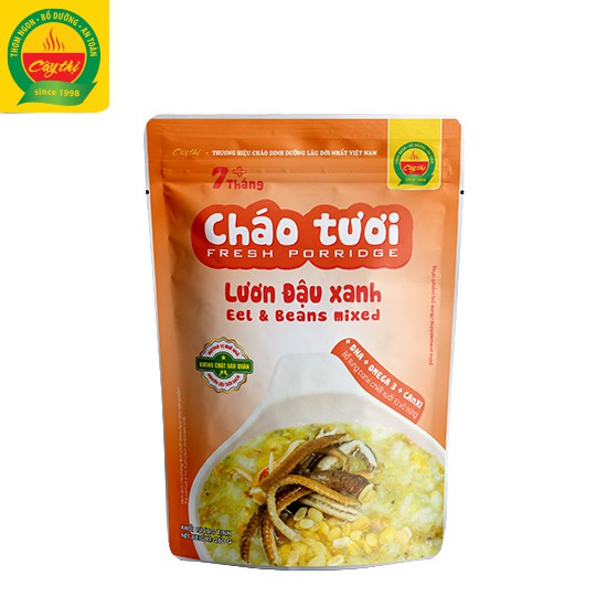 Combo 4 Gói Cháo Tươi Cây Thị Vị: Gà Ác Đậu Xanh, Lươn Đậu Xanh, Thịt Bò, Rau Củ Thập Cẩm