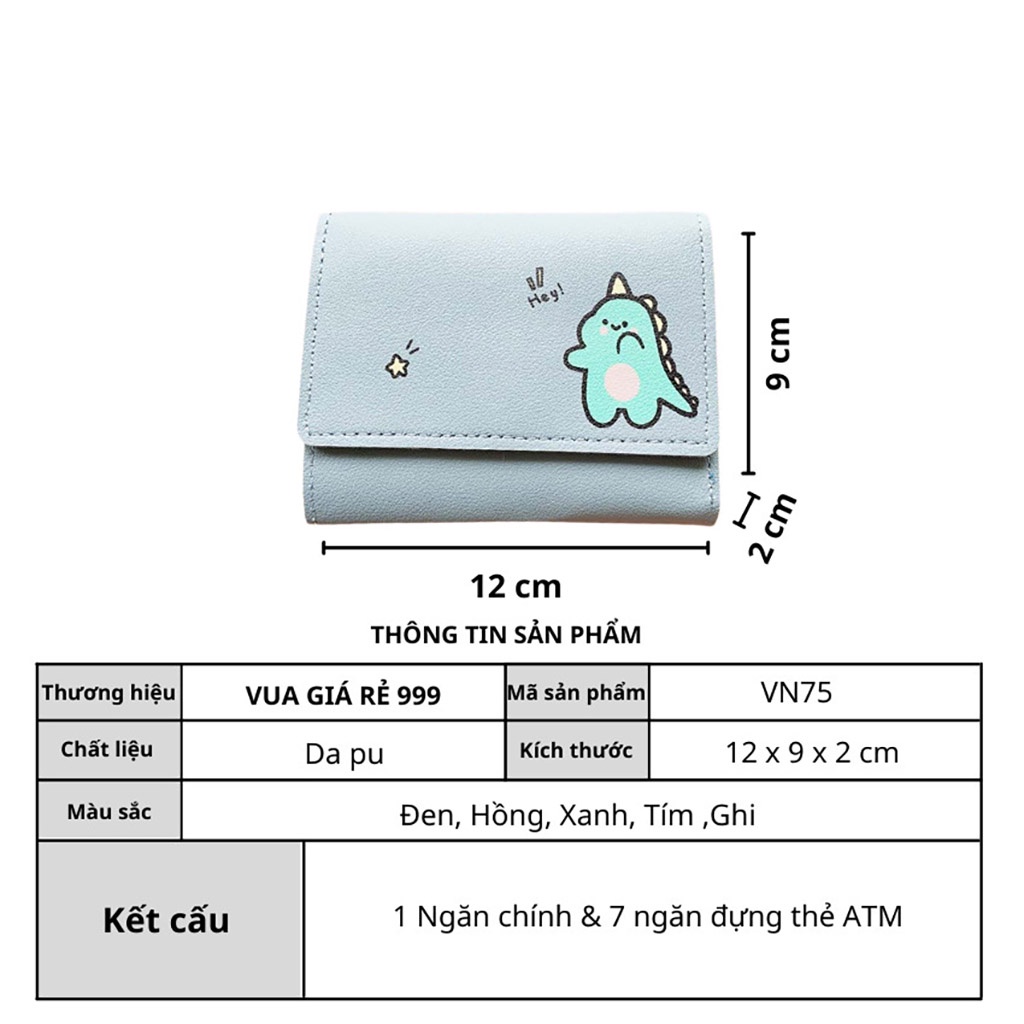 Ví nữ đẹp giá rẻ ngắn cầm tay mini nhỏ gọn dễ thương cute nhiều ngăn bỏ túi thời trang cao cấp VN19