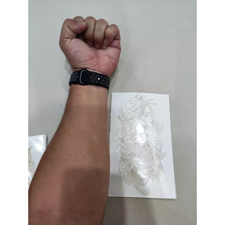 Hình xăm nhật nữ đeo mặt nạ Kitsune men cáo hoa bỉ ngạn Okame 1860 d2 2