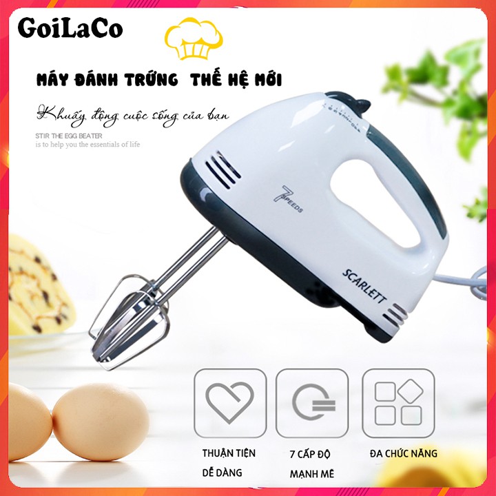 [Hot] Máy Đánh Trứng Cầm Tay 7 Tốc Độ đa năng Công Suất 180W