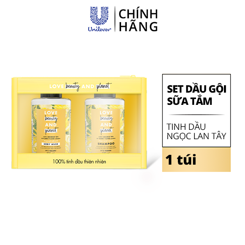 [HB GIFT] Set dầu gội sữa tắm Love Beauty and Planet 100ml x 2 - Giao ngẫu nhiên