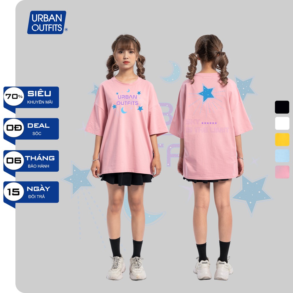 Áo Thun Tay Lỡ Nữ Nam Form Rộng URBAN OUTFITS In Sky Is The Limit ATO45 Cotton 4 Chiều Local Brand