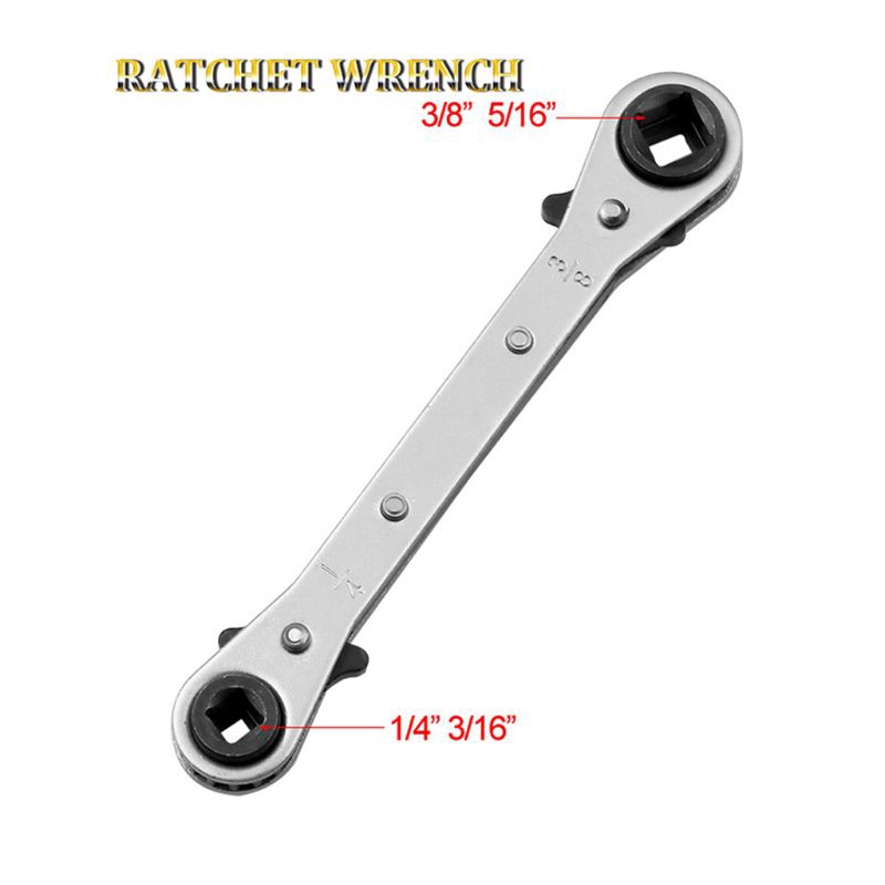 Cờ lê bánh cóc 2 đầu 3/ 16" 1/ 4" 5/ 16" 3/ 8" dành cho máy điều hòa không khí/ tủ lạnh